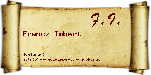 Francz Imbert névjegykártya